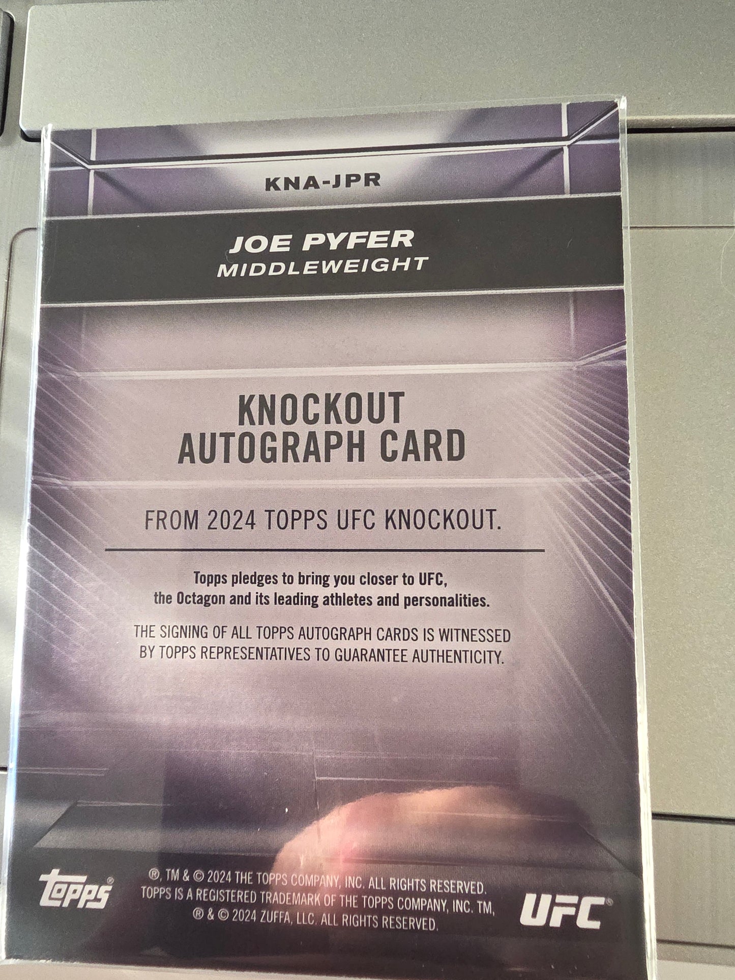 Joe Pyfer UFC Topps Knockout Signature