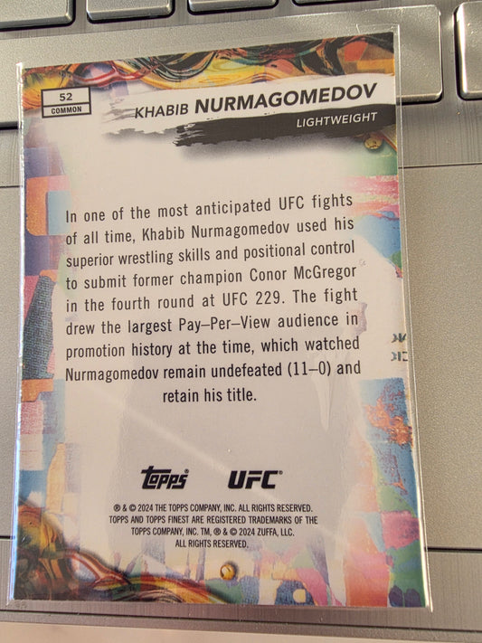 Khabib Nurmagomedov Topps Finest red sparkle
