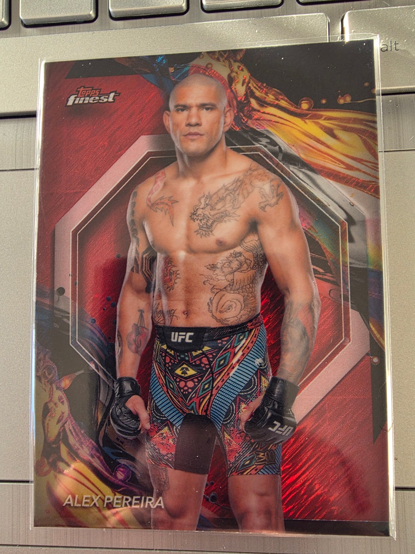 Alex Pereira Topps Finest red sparkle