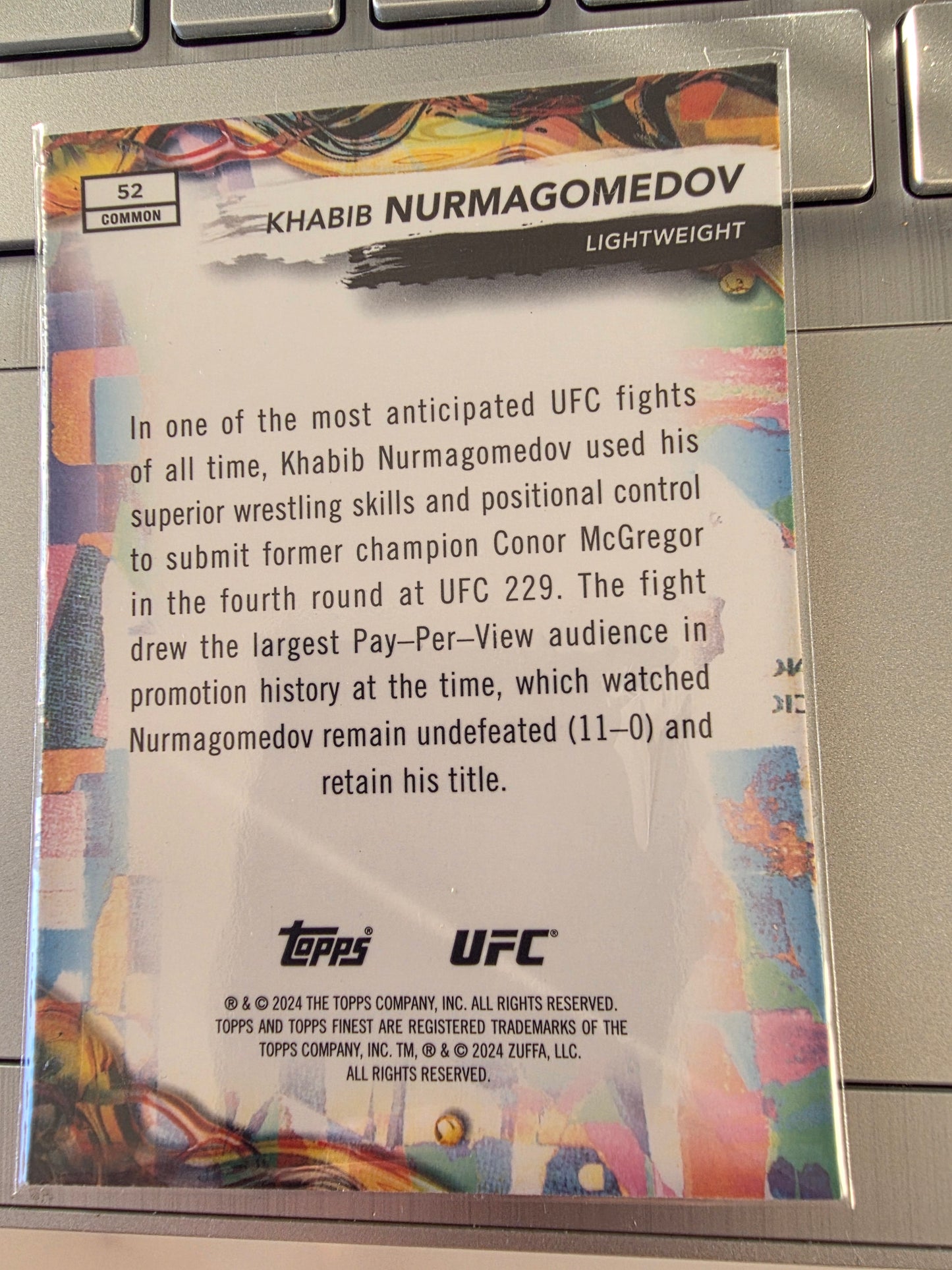 Khabib Nurmagomedov Topps Finest red sparkle